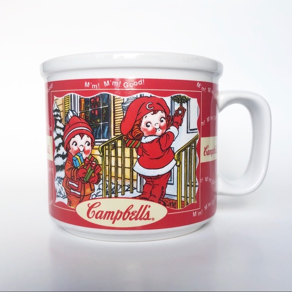 Campbell's Soup 1998 Kids Fall Winter Vintage Ceramic Soup Mug Cup EUC - Picture 2 of 11